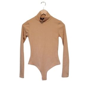 NEW Lulus Womens Mock Neck Comfort Ribbed Bodysuit Top sz S